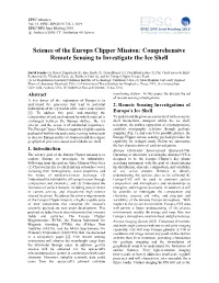 Science of the Europa Clipper Mission: Comprehensive Remote Sensing to Investigate the Ice Shell