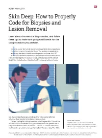 Skin Deep: How to Properly Code for Biopsies and Lesion Removal