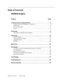 Table of Contents S65B40 Engine