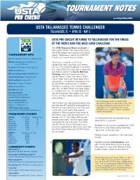 Tournament Notes