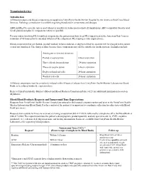 Transfusion Service Introduction Blood/Blood Products Requests and Turnaround Time Expectations