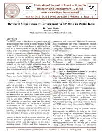 219 Review of Steps Taken by Government for Msmes in Digital