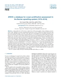 A Database for Ocean Acidification Assessment in the Iberian Upwelling