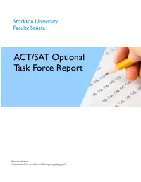 ACT/SAT Optional Task Force Report