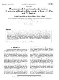 Discrimination Between Synechocystis Members (Cyanobacteria) Based on Heterogeneity of Their 16S Rrna and ITS Regions