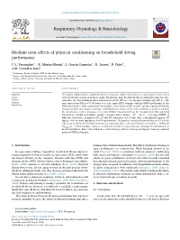 Medium Term Effects of Physical Conditioning on Breath-Hold Diving