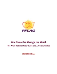 One Voice Can Change the World: the PFLAG National Policy Guide and Advocacy Toolkit