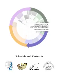 Schedule and Abstracts Schedule