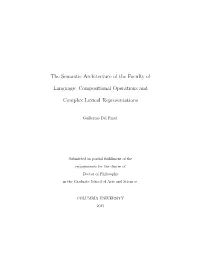 The Semantic Architecture of the Faculty of Language: Compositional Operations and Complex Lexical Representations