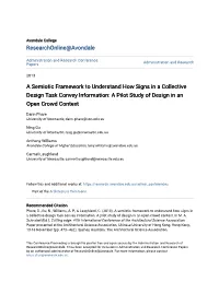 A Semiotic Framework to Understand How Signs in a Collective Design Task Convey Information: a Pilot Study of Design in an Open Crowd Context