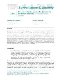 Article Consumer Databases and The
