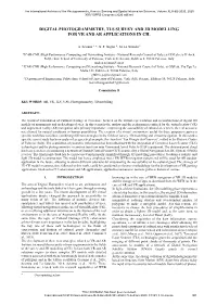 Digital Photogrammetry, Tls Survey and 3D Modelling for Vr and Ar Applications in Ch