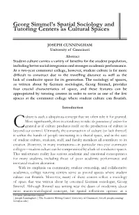 Georg Simmel's Spatial Sociology and Tutoring Centers As Cultural Spaces