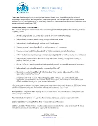 Level 3: River Canoeing Instructor Criteria