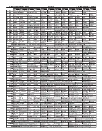 SUNDAY MORNING GRID 4/26/20 LATIMES.COM/TV TIMES 7 Am 7:30 8 Am 8:30 9 Am 9:30 10 Am 10:30 11 Am 11:30 12 Pm 12:30 2 CBS CBS News Face the Nation (N) News Paid Prog