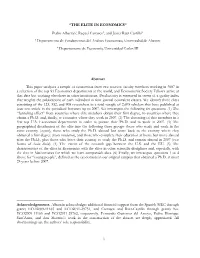 The Elites in Economics with the Elites in Other Scientific Disciplines And, Especially, with the Elite in Mathematics for Which We Have Comparable Data