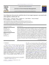 User Behaviour, Best Practice and the Risks of Non-Target Exposure Associated with Anticoagulant Rodenticide Use Journal of Envi