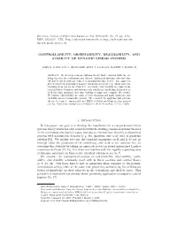 Controllability, Observability, Realizability, and Stability of Dynamic Linear Systems