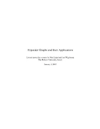 Expander Graphs and Their Applications