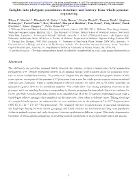 Insights Into Platypus Population Structure and History from Whole-Genome Sequencing
