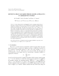 Minimum Mean Squared Error Model Averaging in Likelihood Models