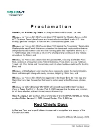 P R O C L a M a T I O N Red Chiefs Days