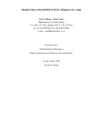 Problems Concerned in Fuel Design of Carr