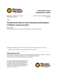 The Elite and the Quest for Peace, Democracy and Development in Ethiopian: Lessons to Be Learnt