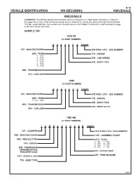 2009 VIN Decoding