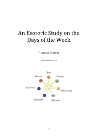 An Esoteric Study on the Days of the Week