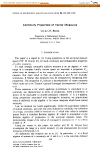 Continuity Properties of Vector Measures