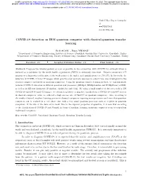 COVID-19 Detection on IBM Quantum Computer with Classical-Quantum Transfer Learning