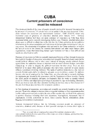 Current Prisoners of Conscience Must Be Released