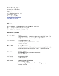 CURRICULUM VITAE Richard Corey MFA, Ph.D
