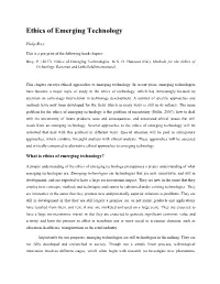 Ethics of Emerging Technology