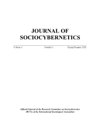 Journal of Sociocybernetics