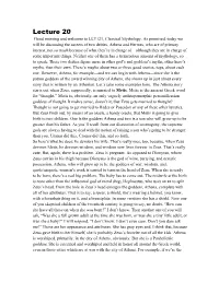 Lecture 20 Good Morning and Welcome to LLT121, Classical Mythology