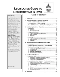 Legislative Guide to Redistricting in Iowa