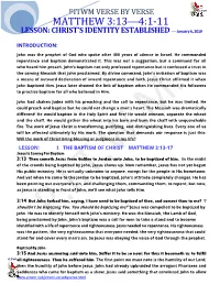 Matthew 3:13-4:1-11
