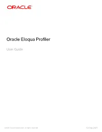 Oracle Eloqua Profiler User Guide