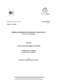 Report on Second Chambers in Europe