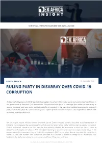 Ruling Party in Disarray Over Covid-19 Corruption