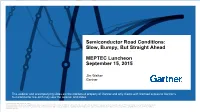 Semiconductor Road Conditions: Slow, Bumpy, but Straight Ahead