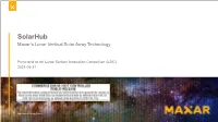 Solarhub Maxar’S Lunar Vertical Solar Array Technology