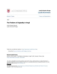 The Problem of Originality in Vergil