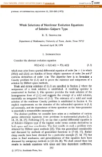 Weak Solutions of Nonlinear Evolution Equations of Sobolev-Galpern Type