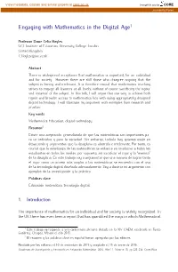 Engaging with Mathematics in the Digital Age1