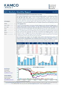 GCC Markets Monthly Report July-2020 GCC Markets Gain for the Fourth Consecutive Month in July-2020