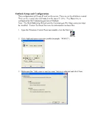 Outlook Setup and Configuration This Configuration Will Keep All Mail on the Server