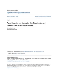 Power Dynamics of a Segregated City: Class, Gender, and Claudette Colvin’S Struggle for Equality